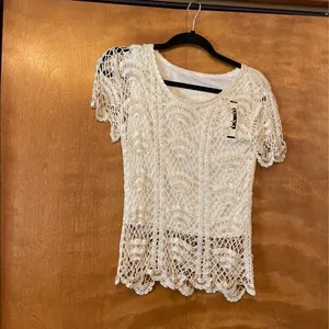 NWT Vintage Beaded Crochet Top Size XS thumbnail 1