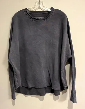 Frank & Eileen Sweatshirt Anna Long Sleeve Capelet Gray Womens Medium thumbnail 1