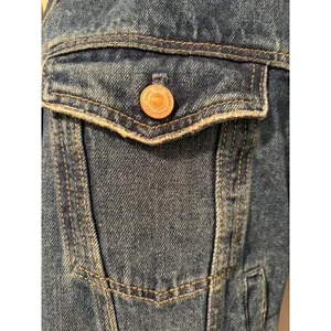 ZARA Trafaluc Cropped Denim Jacket Distressed Raw Hem Blue S 5252/215/400 thumbnail 6