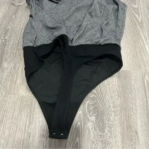 Revolve Lovers + Friends Silver Shimmer One Shoulder Bodysuit Size S thumbnail 7