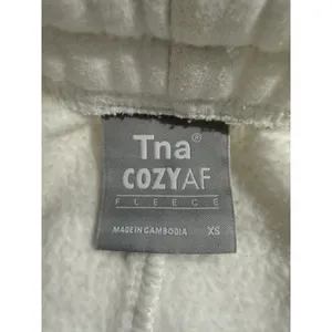 Tna Cozyaf Fleece Sweatpants White‎ XS Elastic Waist Drawstring Joggers thumbnail 6