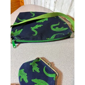 Boston Hand Print Alligator-Crocodile‎ shoulder bag with coin purse thumbnail 7