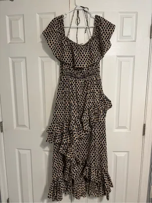 RHODE Resort Polka Dot Print Dress Tan Size L thumbnail 2