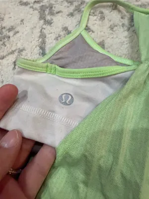Lululemon No Limits Tank Zippy Green White Size 2 thumbnail 4