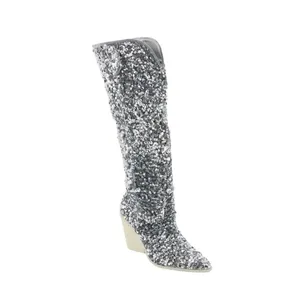 Steve Madden hi heel Boots Tyrus silver Sequin - size 6! NEW! thumbnail 9