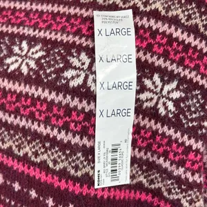 Croft & Barrow X-Large Sweater Fair Isle Crew Neck Long Sleeve Pullover Berry thumbnail 6