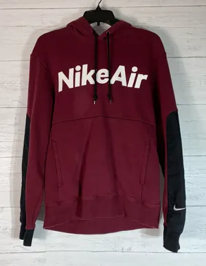 Nike NIKE AIR Classic Pullover Hoodie burgundy/black size small thumbnail 1