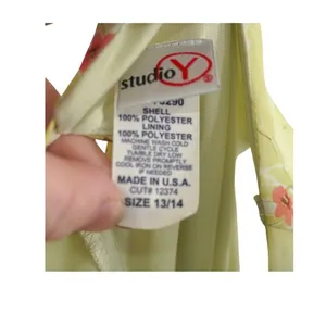 Studio Y Vintage 90s‎ Teacher Yellow Floral Sleeveless Midi Dress Size 13/14 Made in USA thumbnail 8