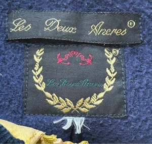 Les Deux Ancres Vintage Women’s L Tan Navy Blue Corduroy Gold Toggle Barn Jacket thumbnail 7