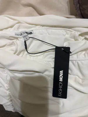 FashioNova White mini dress size large thumbnail 4