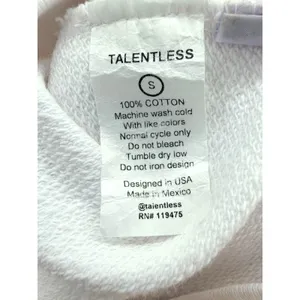 Talentless Cropped Quarter Zip Sweatshirt White Minimal Luxe Cotton Size‎ S thumbnail 3