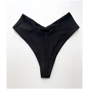 Quince Italian V-Cut High-Leg Bikini Bottom Swim Black Size XS NEW thumbnail 5