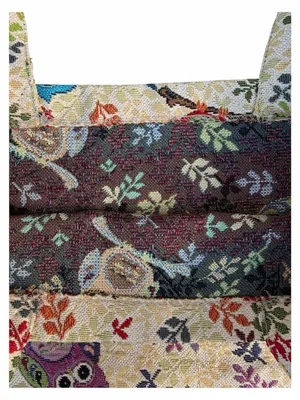 Owl Print Canvas Tapestry Tote Book Bag thumbnail 3