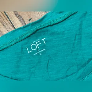 LOFT Women's Turquoise Ruffle Tee thumbnail 3