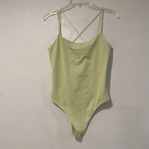 Babaton Aritzia Sage Green Cowl Neck Bodysuit Large Minimalist Tank Top thumbnail 2