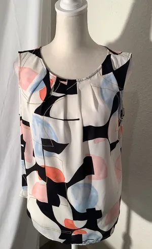 Worthington Women’s Round Neck With Pleats, Sleeveless Blouse. NWOT Size… thumbnail 1