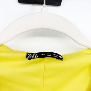 Zara Womens Blogger Fave Yellow Floral Lace‎ Ruched V-Neck Bodycon Midi Dress S thumbnail 6