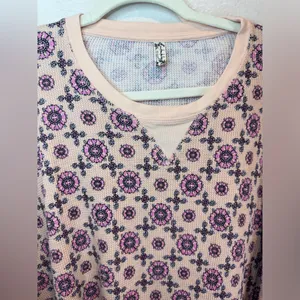 Free People Intimately Women’s‎ Early Night Thermal Floral Top Size S thumbnail 6