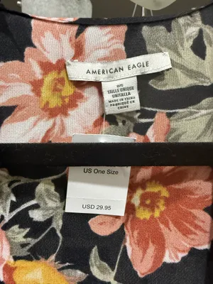 American Eagle Black Floral Kimono thumbnail 2