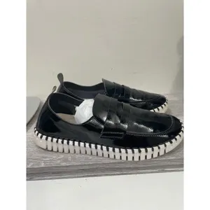 Ilse Jacobsen Tulip Black Patent Loafers Scalloped Sole Slip‎ On Shoes Size 36 thumbnail 4
