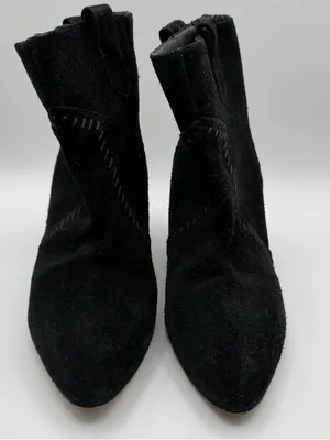 Rebecca Minkoff Black Suede Hidden Wedge Pointed Toe Booties 8.5M thumbnail 2