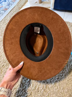 The modern Cactus suede hat with ribbon and twine tied on and pins/ ring details thumbnail 5