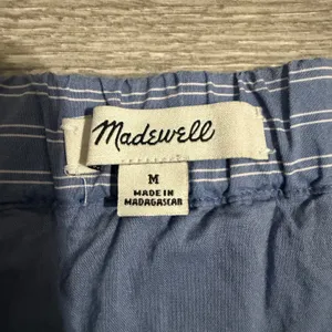Madewell 100% Cotton‎ Blue White Striped Button Front Tiered Mini Skirt Size M thumbnail 3
