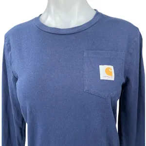 Carhartt Women's Blue Pocket Long Sleeve Casual Pullover Sweatshirt Top Size M thumbnail 3