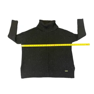Michael Kors Women's Sweater Turtleneck Black Wool‎ Blend Waffle-knit Size Large thumbnail 4