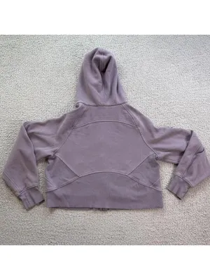 Lululemon Scuba Oversized Half Zip Hoodie XS/S Purple Cropped Yoga Running Gym thumbnail 2