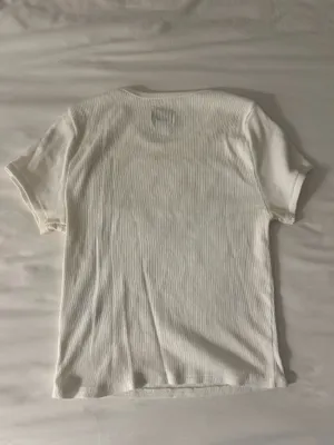 BDG Urban Outfitters White Ribbed Cropped Tee thumbnail 2