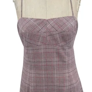 Intermix Roslyn Plaid Mini Dress‎ Pink Purple Size 4 thumbnail 5