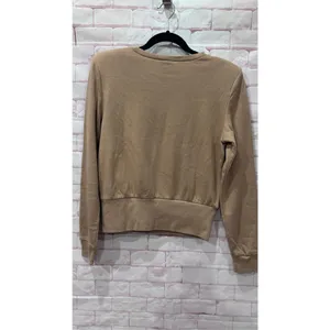 Express Small Womens Sweatshirt Crewneck Long Sleeve Tan Casual Pullover Top‎ thumbnail 5