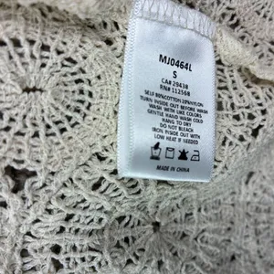 Miss Me Women's S Ivory Crochet Lace Long Duster Cardigan Cottagecore Etherreal thumbnail 6