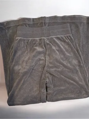 Nike Velour Wide Leg Sweatpants Charcoal Grey Plush Pants DV7836-060 Size Small thumbnail 6