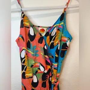 Farm Rio Anthropologie Toucans Wrap Maxi Dress‎ Size XS thumbnail 5