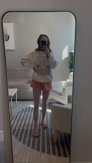 SHEIN Women’s Orange Sweatshorts Small thumbnail 3