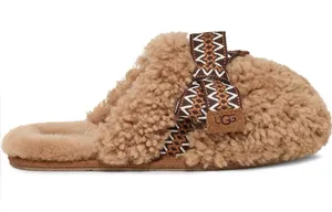UGG Maxi Curly Sister Slide Slippers in Chestnut Brown NWOB thumbnail 1