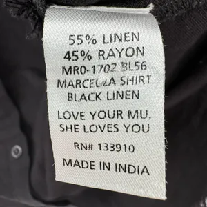 Show Me Your Mumu Black Marcella Linen Button Down Shirt Medium Coastal Beach‎ thumbnail 3