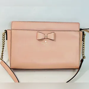 Kate Spade Baldwin Street Angelica Bow Crossbody Bag Rosycheeks Pink Leather thumbnail 2