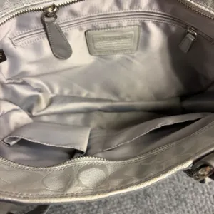 Coach Carly Patchwork Tote Bag Metallic Silver Grey Jacquard 14569 Y2K thumbnail 5