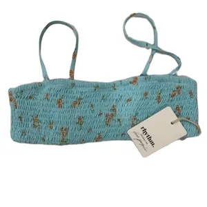 Free people x Rhythm swim Georgia smocked slim line bandeau Top thumbnail 2