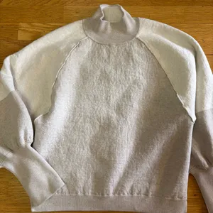 Free People We the Free Dayton Neutral Slouchy Mock Neck Pullover Sweatshirt S thumbnail 4
