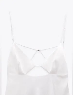 ZARA Dress Mini Satin Lingerie Effect White Wedding Bridal Shower Vacation Summer thumbnail 9