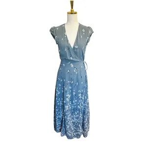 Reformation Mollie Wrap Midi Dress Fresco Blue Floral Made in USA NWT Rare Small thumbnail 2