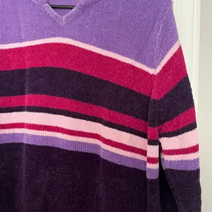 Purple and Pink Striped Women's Sweater thumbnail 2