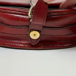 Ann Taylor Vintage Burgundy Leather‎ Saddle Bag Crossbody Made in Italy Classic thumbnail 4