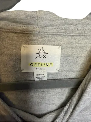🌫️ Offline by Aerie Gray Fleece Hoodie Pullover Size XS 🌫️ thumbnail 3