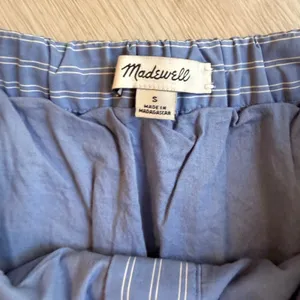 Madewell Blue White Pinstripe Button Front Tiered Cotton Mini Skirt Size‎ Small thumbnail 6