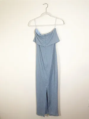 NWT Rumer Tucker Maxi Dress Blue Small thumbnail 4